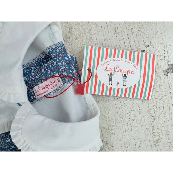 La Coqueta Blue Floral Smocked Girls Dress Sz 6 NWT - Picture 10 of 11